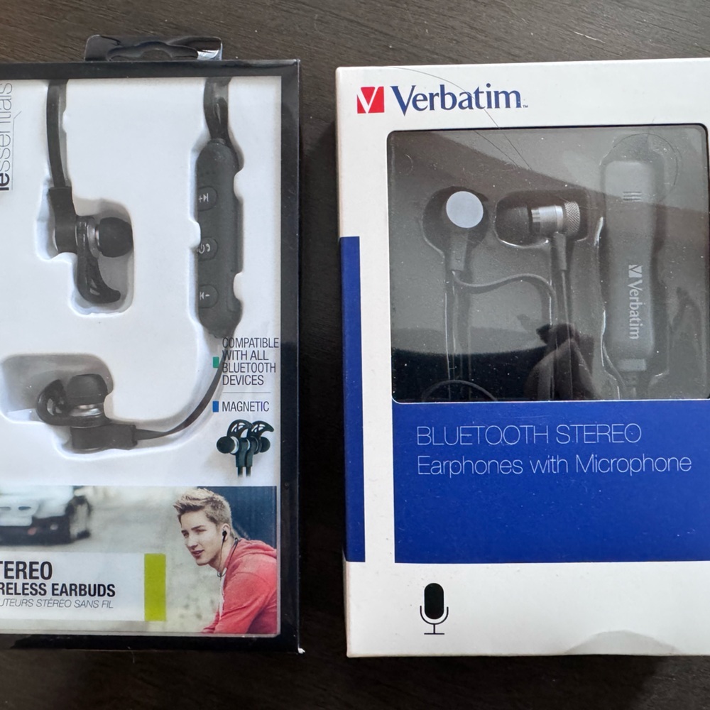 Essentials Black Wireless Earbuds with Microphone